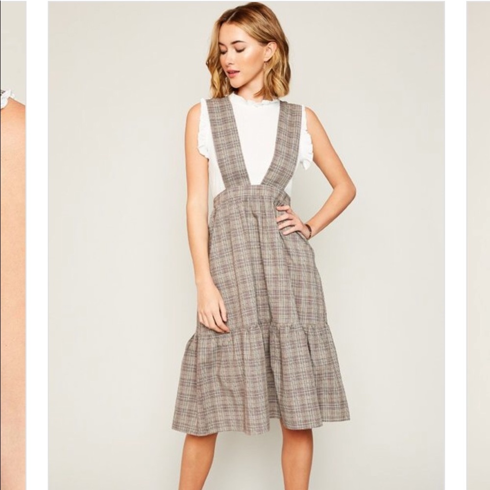 Plaid Overall Dress